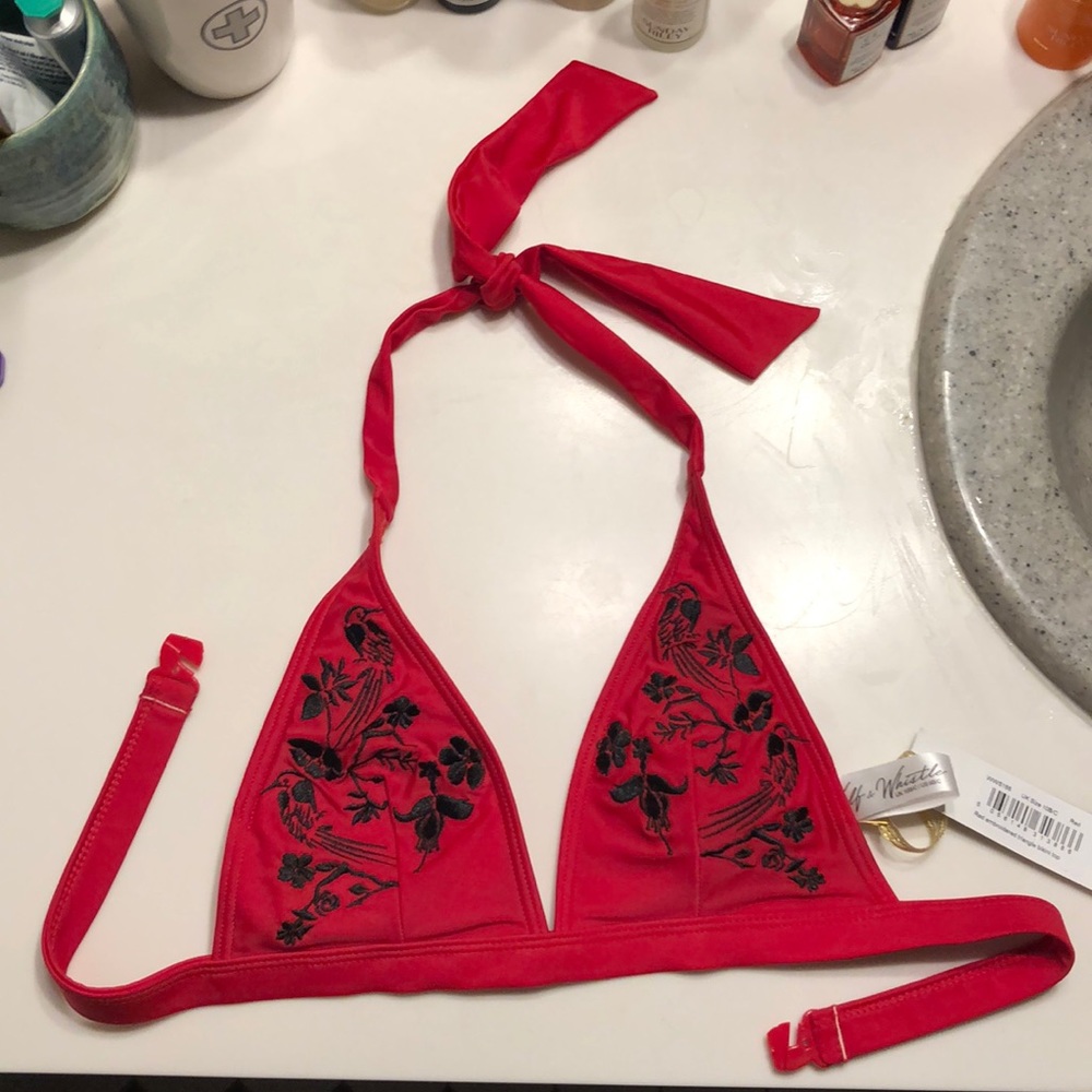 Wolf & Whistle NWT Embroidered Bikini Swimsuit Top